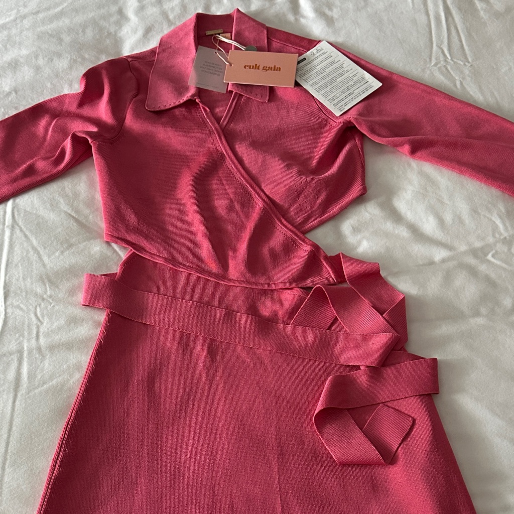 Cult Gaia Cristina Wrap Effect Knitted Dress